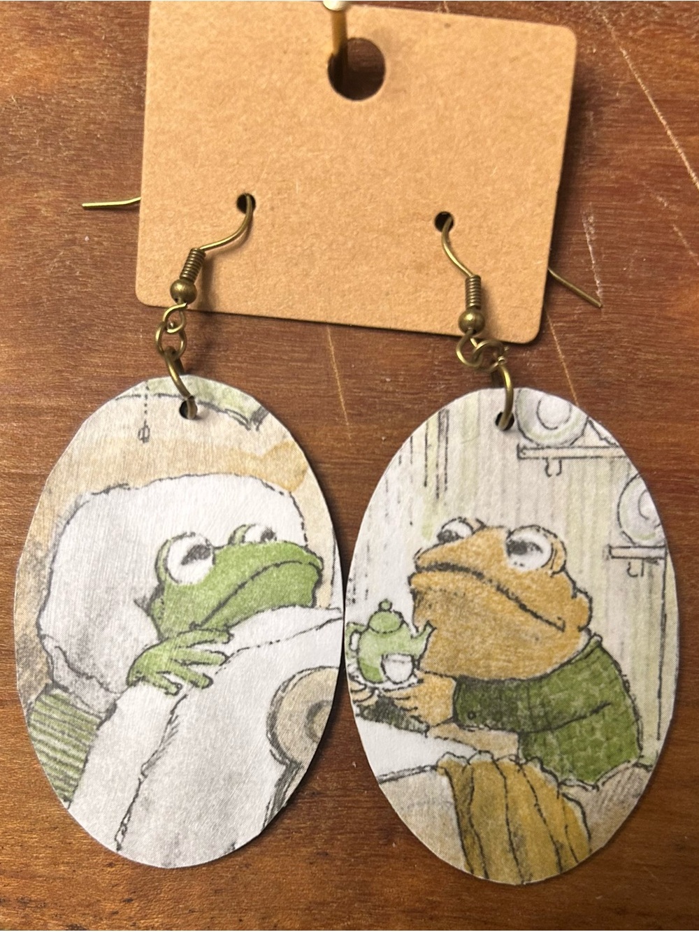 Upcycled Frog and Toad Drop Earrings